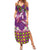 Hawaiian Lei Turtle and Plumeria Family Matching Summer Maxi Dress and Hawaiian Shirt Polynerian Art Tattoo-Mauve Color