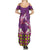Hawaiian Lei Turtle and Plumeria Family Matching Summer Maxi Dress and Hawaiian Shirt Polynerian Art Tattoo-Mauve Color