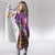 Hawaiian Lei Turtle and Plumeria Hooded Blanket Polynerian Art Tattoo-Mauve Color