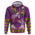 Hawaiian Lei Turtle and Plumeria Hoodie Polynerian Art Tattoo-Mauve Color