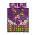 Hawaiian Lei Turtle and Plumeria Quilt Bed Set Polynerian Art Tattoo-Mauve Color
