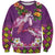 Hawaiian Lei Turtle and Plumeria Sweatshirt Polynerian Art Tattoo-Mauve Color