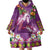 Hawaiian Lei Turtle and Plumeria Wearable Blanket Hoodie Polynerian Art Tattoo-Mauve Color