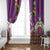 Hawaiian Lei Turtle and Plumeria Window Curtain Polynerian Art Tattoo-Mauve Color