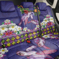 Hawaiian Lei Turtle and Plumeria Back Car Seat Cover Polynerian Art Tattoo-Navy Color LT03 - Polynesian Pride