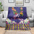 Hawaiian Lei Turtle and Plumeria Blanket Polynerian Art Tattoo-Navy Color