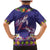 Hawaiian Lei Turtle and Plumeria Family Matching Mermaid Dress and Hawaiian Shirt Polynerian Art Tattoo-Navy Color