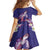 Hawaiian Lei Turtle and Plumeria Family Matching Off Shoulder Short Dress and Hawaiian Shirt Polynerian Art Tattoo-Navy Color