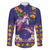 Hawaiian Lei Turtle and Plumeria Family Matching Summer Maxi Dress and Hawaiian Shirt Polynerian Art Tattoo-Navy Color