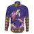 Hawaiian Lei Turtle and Plumeria Family Matching Summer Maxi Dress and Hawaiian Shirt Polynerian Art Tattoo-Navy Color