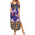 Hawaiian Lei Turtle and Plumeria Family Matching Summer Maxi Dress and Hawaiian Shirt Polynerian Art Tattoo-Navy Color