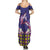 Hawaiian Lei Turtle and Plumeria Family Matching Summer Maxi Dress and Hawaiian Shirt Polynerian Art Tattoo-Navy Color