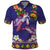 Hawaiian Lei Turtle and Plumeria Polo Shirt Polynerian Art Tattoo-Navy Color