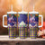 Hawaiian Lei Turtle and Plumeria Tumbler With Handle Polynerian Art Tattoo-Navy Color