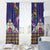 Hawaiian Lei Turtle and Plumeria Window Curtain Polynerian Art Tattoo-Navy Color