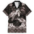 Hawaiian Lei Turtle and Plumeria Family Matching Summer Maxi Dress and Hawaiian Shirt Polynerian Art Tattoo-Grayscale Mode