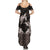 Hawaiian Lei Turtle and Plumeria Family Matching Summer Maxi Dress and Hawaiian Shirt Polynerian Art Tattoo-Grayscale Mode