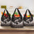 Hawaiian Lei Turtle and Plumeria Grocery Bag Polynerian Art Tattoo-Grayscale Mode