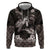 Hawaiian Lei Turtle and Plumeria Hoodie Polynerian Art Tattoo-Grayscale Mode