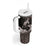 Hawaiian Lei Turtle and Plumeria Tumbler With Handle Polynerian Art Tattoo-Grayscale Mode