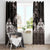 Hawaiian Lei Turtle and Plumeria Window Curtain Polynerian Art Tattoo-Grayscale Mode