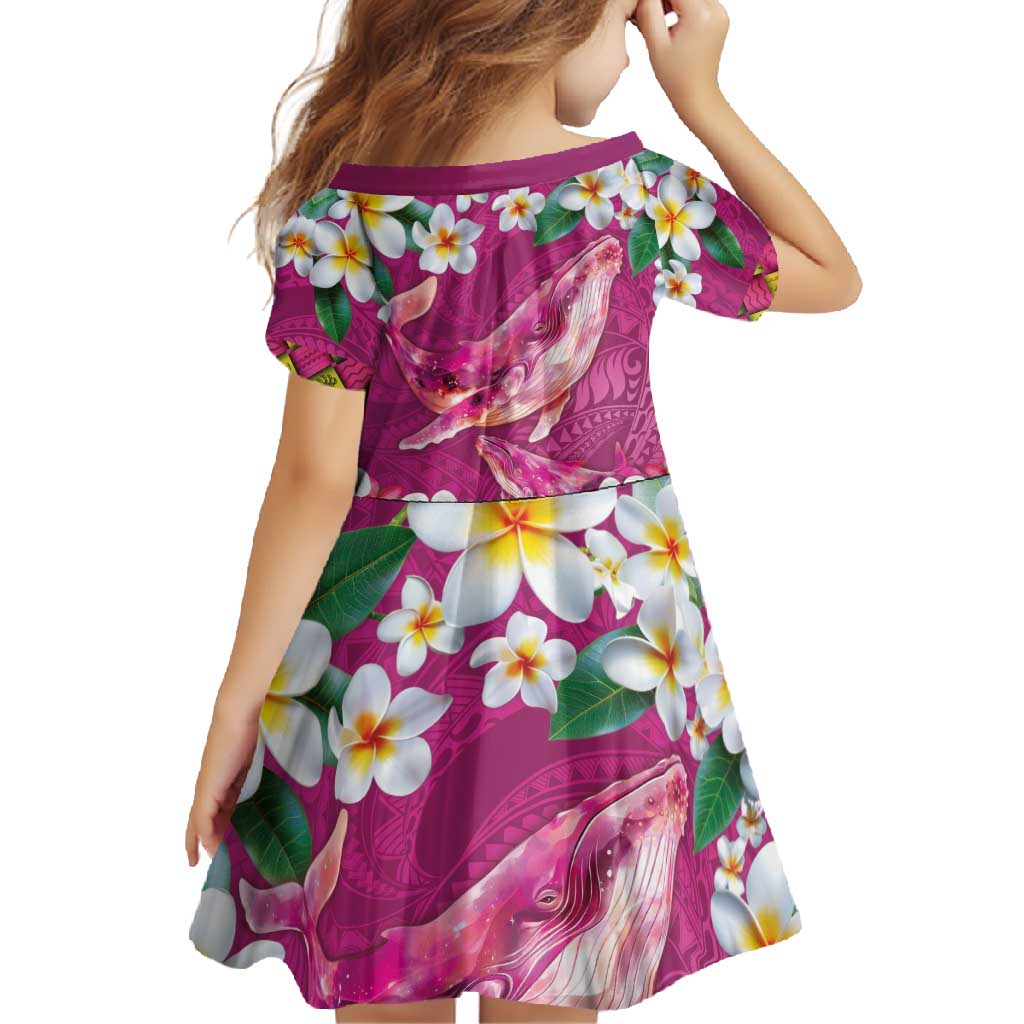 Hawaiian Plumeria and Humpback Whales Family Matching Summer Maxi Dress and Hawaiian Shirt Polynerian Art Tattoo-Plum Pink Color LT03 - Polynesian Pride