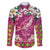 Hawaiian Plumeria and Humpback Whales Family Matching Summer Maxi Dress and Hawaiian Shirt Polynerian Art Tattoo-Plum Pink Color