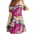 Hawaiian Plumeria and Humpback Whales Family Matching Tank Maxi Dress and Hawaiian Shirt Polynerian Art Tattoo-Plum Pink Color