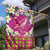 Hawaiian Plumeria and Humpback Whales Garden Flag Polynerian Art Tattoo-Plum Pink Color