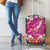 Hawaiian Plumeria and Humpback Whales Luggage Cover Polynerian Art Tattoo-Plum Pink Color