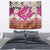 Hawaiian Plumeria and Humpback Whales Tapestry Polynerian Art Tattoo-Plum Pink Color