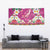 Hawaiian Plumeria and Humpback Whales Tapestry Polynerian Art Tattoo-Plum Pink Color