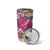 Hawaiian Plumeria and Humpback Whales Tumbler Cup Polynerian Art Tattoo-Plum Pink Color