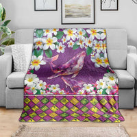 Hawaiian Plumeria and Humpback Whales Blanket Polynerian Art Tattoo-Mauve Color LT03 - Polynesian Pride