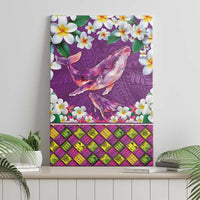 Hawaiian Plumeria and Humpback Whales Canvas Wall Art Polynerian Art Tattoo-Mauve Color LT03 - Polynesian Pride