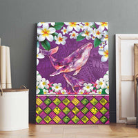 Hawaiian Plumeria and Humpback Whales Canvas Wall Art Polynerian Art Tattoo-Mauve Color LT03 - Polynesian Pride