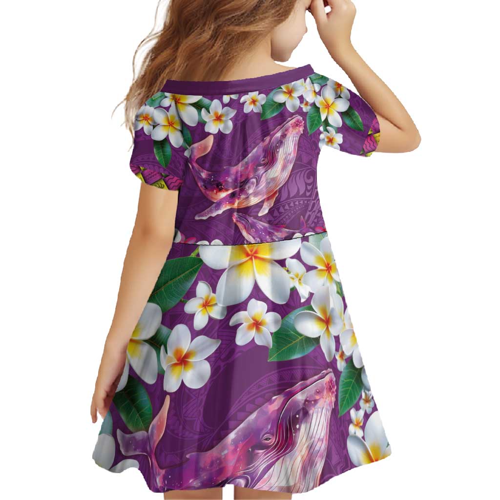 Hawaiian Plumeria and Humpback Whales Family Matching Long Sleeve Bodycon Dress and Hawaiian Shirt Polynerian Art Tattoo-Mauve Color LT03 - Polynesian Pride