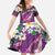Hawaiian Plumeria and Humpback Whales Family Matching Mermaid Dress and Hawaiian Shirt Polynerian Art Tattoo-Mauve Color