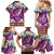 Hawaiian Plumeria and Humpback Whales Family Matching Mermaid Dress and Hawaiian Shirt Polynerian Art Tattoo-Mauve Color