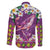 Hawaiian Plumeria and Humpback Whales Family Matching Mermaid Dress and Hawaiian Shirt Polynerian Art Tattoo-Mauve Color
