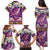 Hawaiian Plumeria and Humpback Whales Family Matching Puletasi and Hawaiian Shirt Polynerian Art Tattoo-Mauve Color