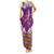 Hawaiian Plumeria and Humpback Whales Family Matching Tank Maxi Dress and Hawaiian Shirt Polynerian Art Tattoo-Mauve Color