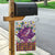 Hawaiian Plumeria and Humpback Whales Garden Flag Polynerian Art Tattoo-Mauve Color