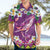 Hawaiian Plumeria and Humpback Whales Hawaiian Shirt Polynerian Art Tattoo-Mauve Color