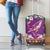 Hawaiian Plumeria and Humpback Whales Luggage Cover Polynerian Art Tattoo-Mauve Color