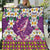 Hawaiian Plumeria and Humpback Whales Quilt Polynerian Art Tattoo-Mauve Color