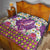 Hawaiian Plumeria and Humpback Whales Quilt Polynerian Art Tattoo-Mauve Color