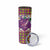 Hawaiian Plumeria and Humpback Whales Skinny Tumbler Polynerian Art Tattoo-Mauve Color