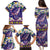 Hawaiian Plumeria and Humpback Whales Family Matching Puletasi and Hawaiian Shirt Polynerian Art Tattoo-Navy Color