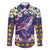Hawaiian Plumeria and Humpback Whales Family Matching Puletasi and Hawaiian Shirt Polynerian Art Tattoo-Navy Color